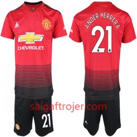 Manchester United Fodboldtrøjer Ander Herrera 21 Børn Hjemmebanesæt 2018/19 Kort ærmer